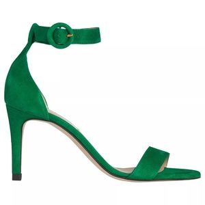 L.K.Bennett Dora Stiletto Sandals, Green Suede - Size 8 (EU 38) Brand New